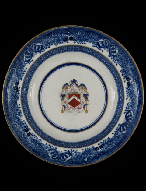 Blue and White Armorial Porcelain Plate