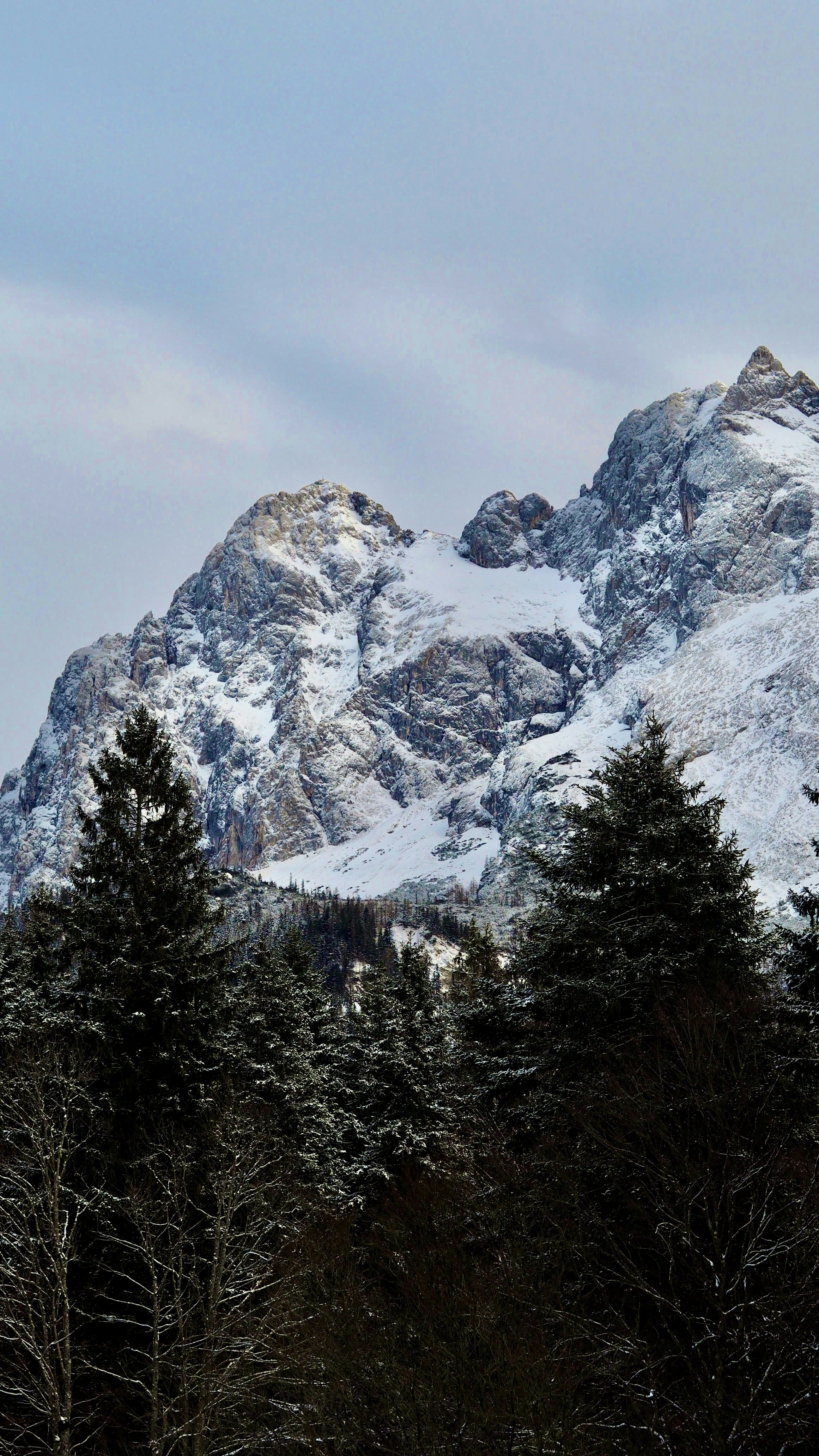 Snow-Capped Mountain Winter View