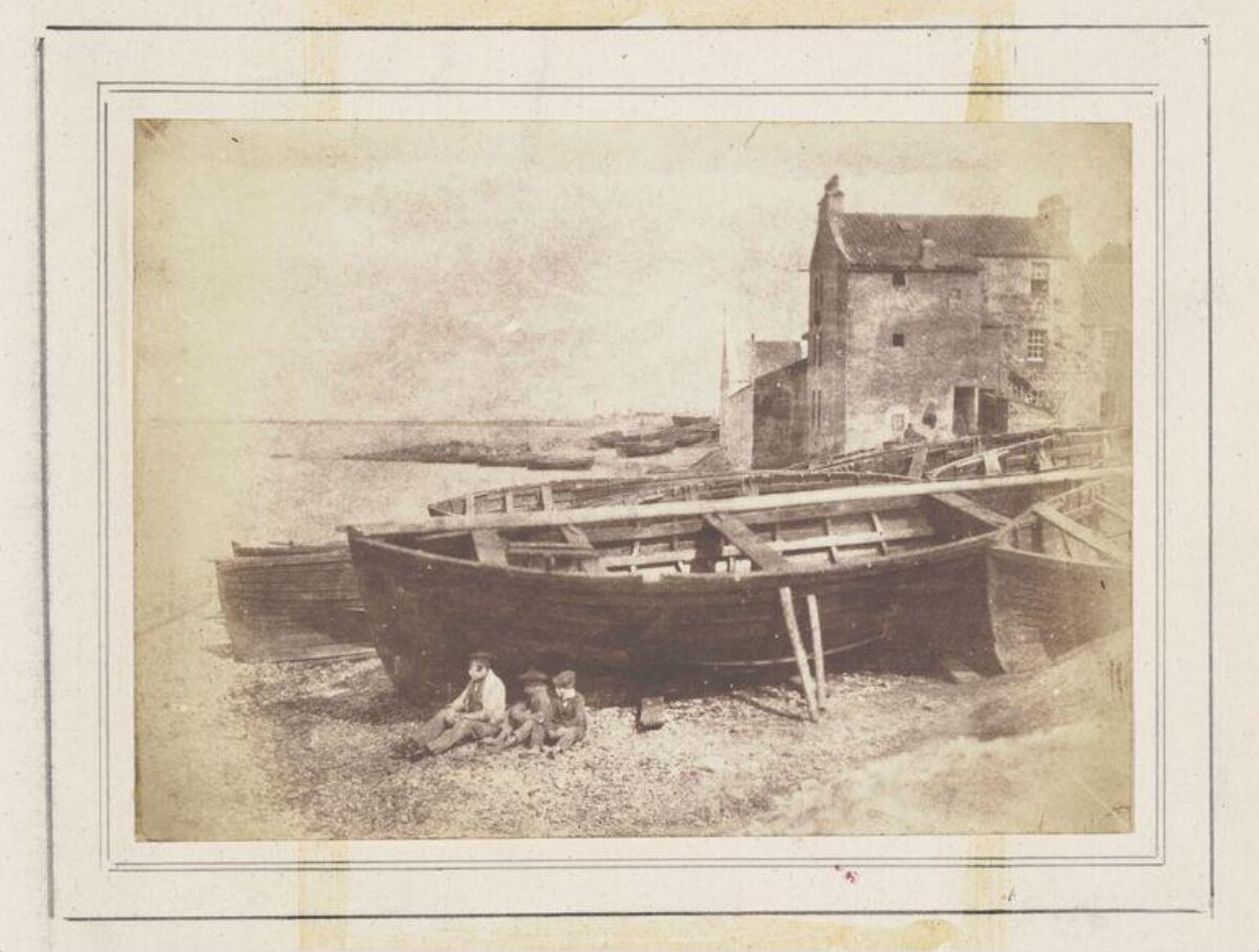 Vintage Beached Boats at Coast