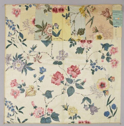 Vintage Floral Printed Fabric Swatch