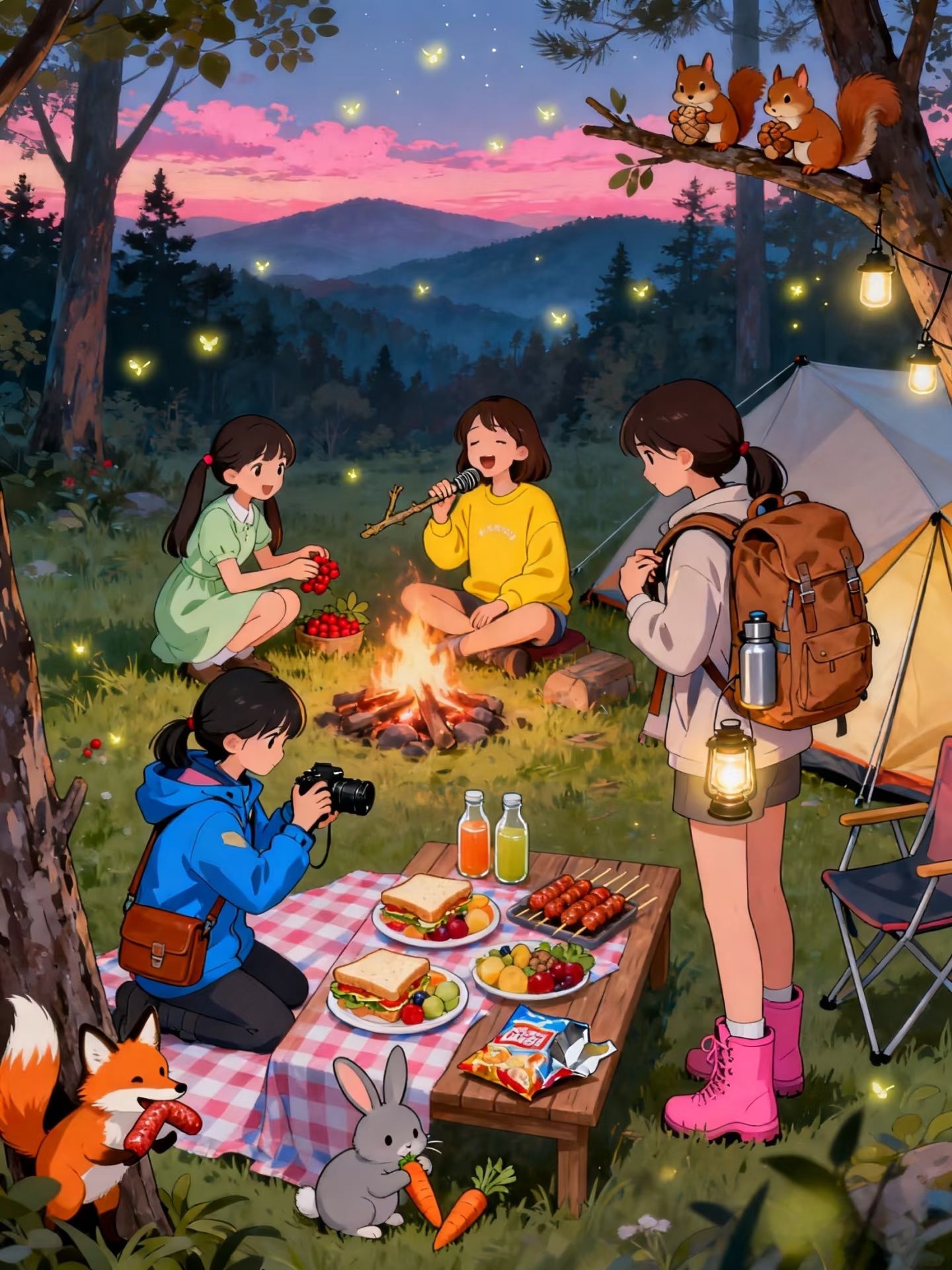 Twilight Forest Camping Picnic