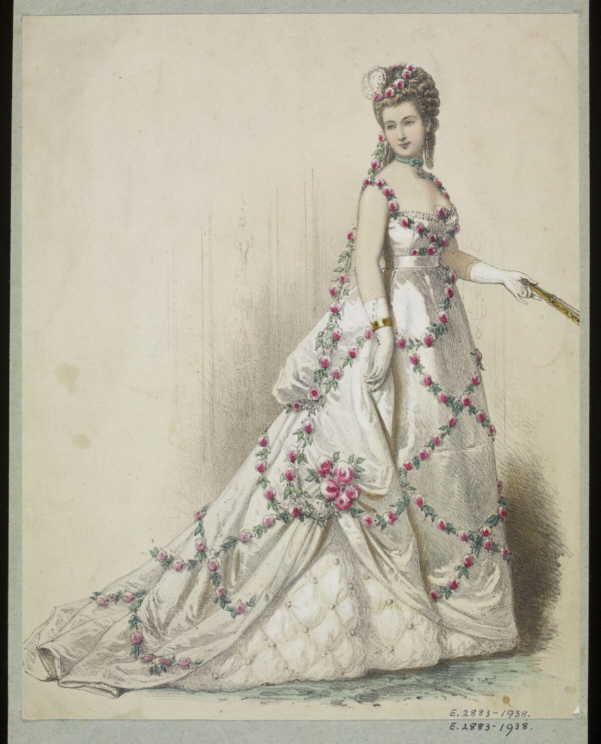 19th Century Evening Gown Fashion Sketch
