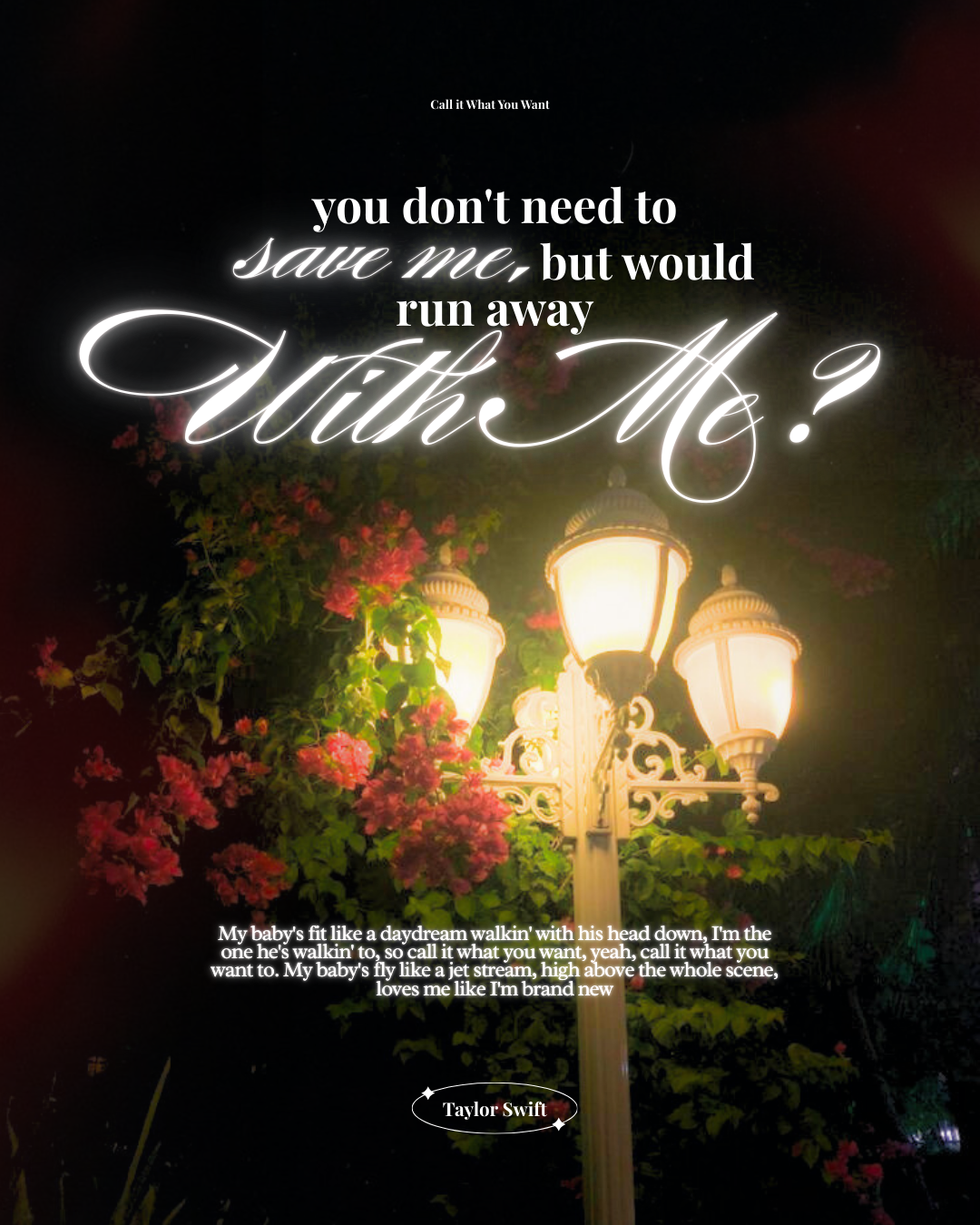 Call It What You Want Lyric Art