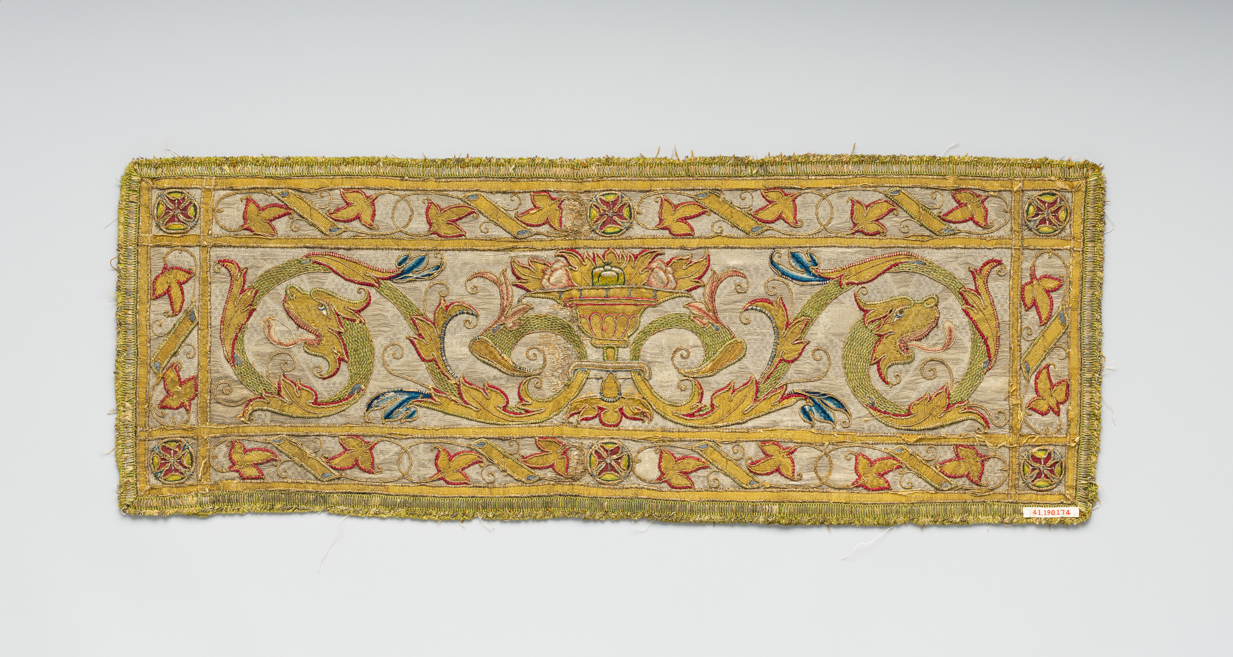 Antique Embroidered Dragon Textile