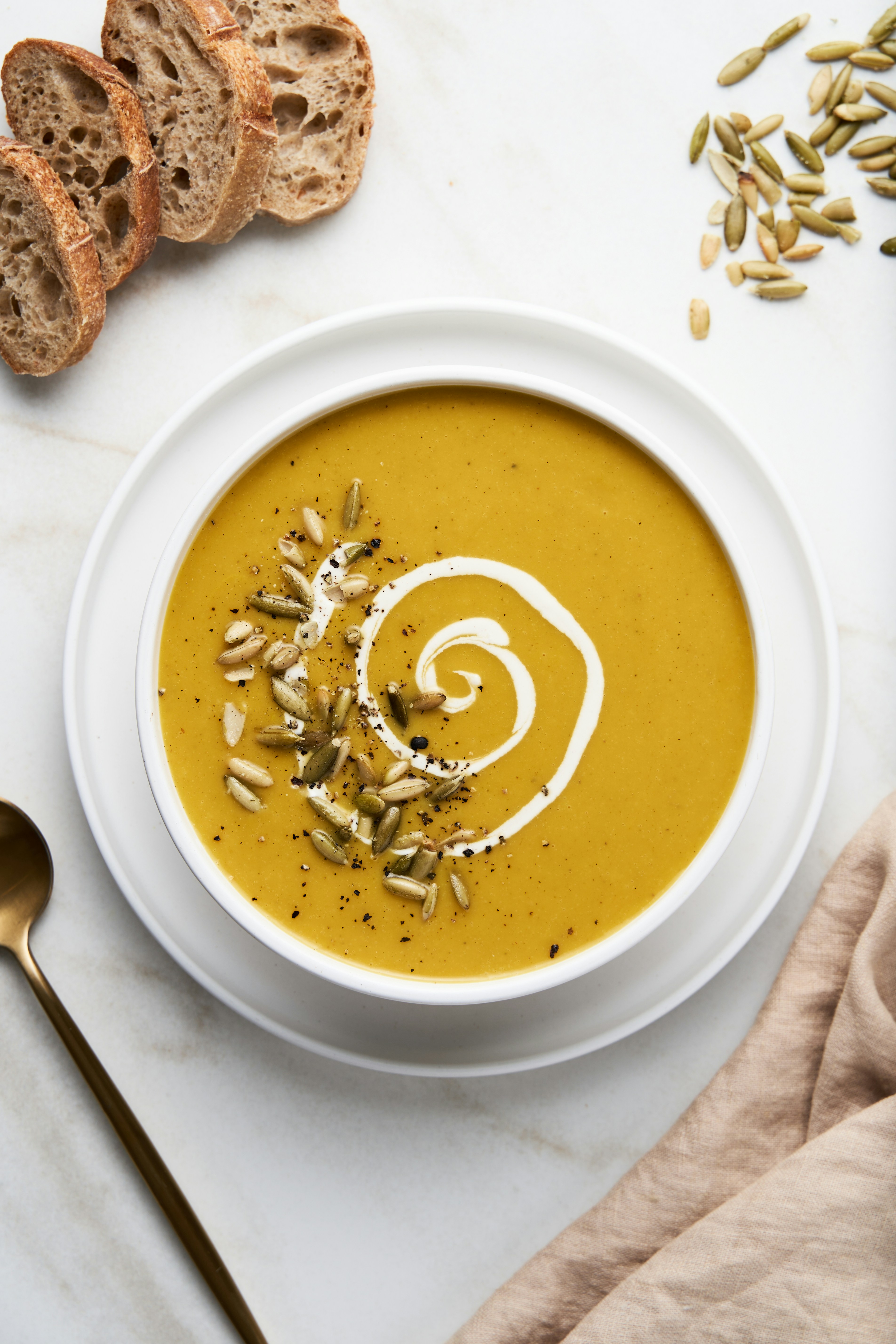 Bowl of Creamy Pumpkin Soup