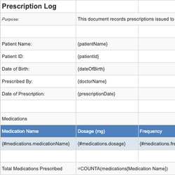 Prescription Log