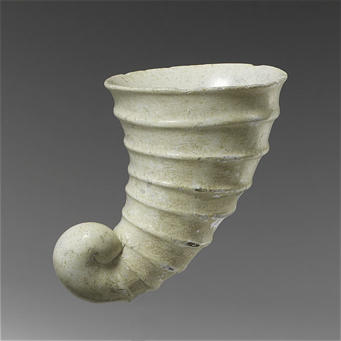 Ancient White Glazed Spiral Cup