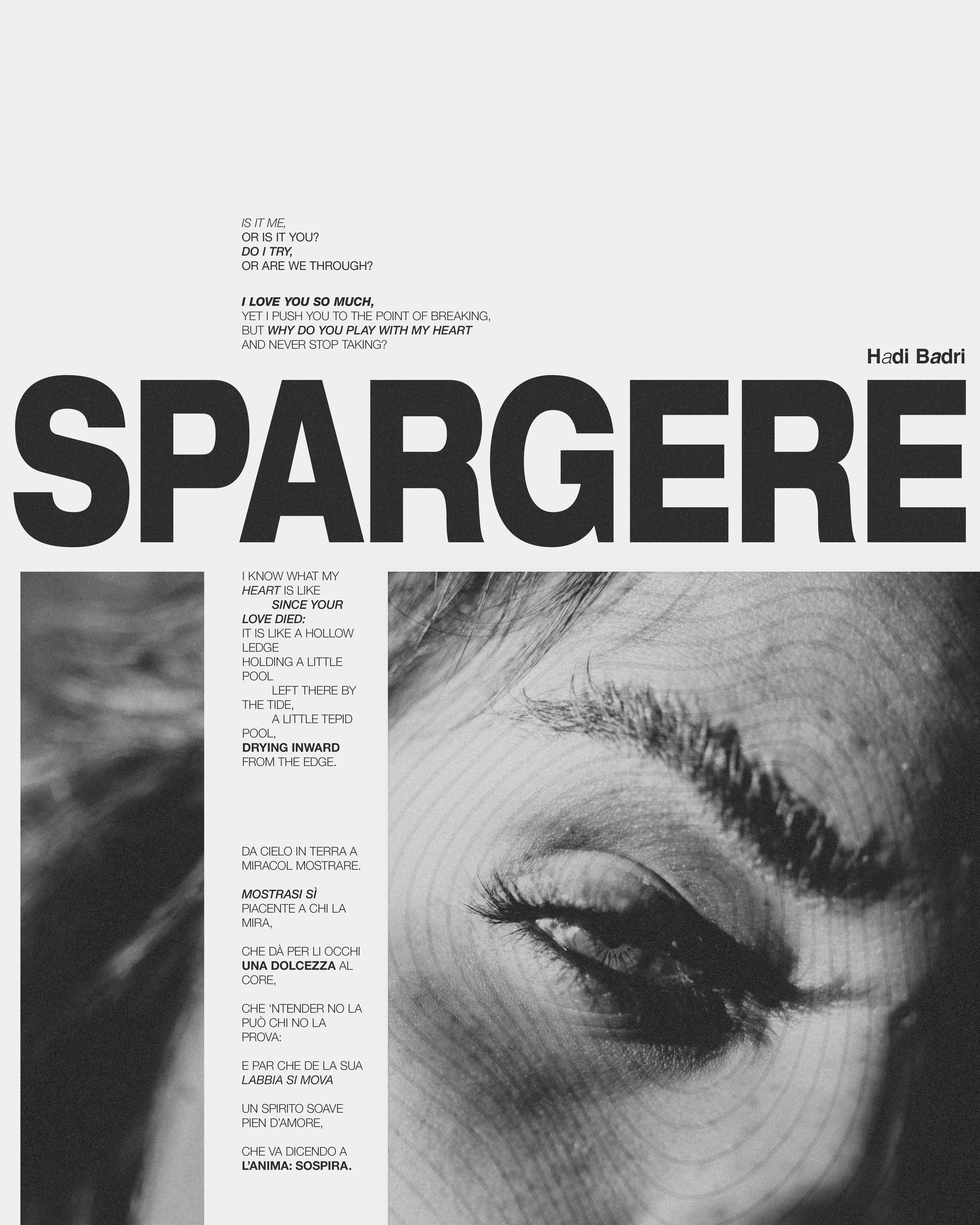 Spargere Black and White Poetry Poster