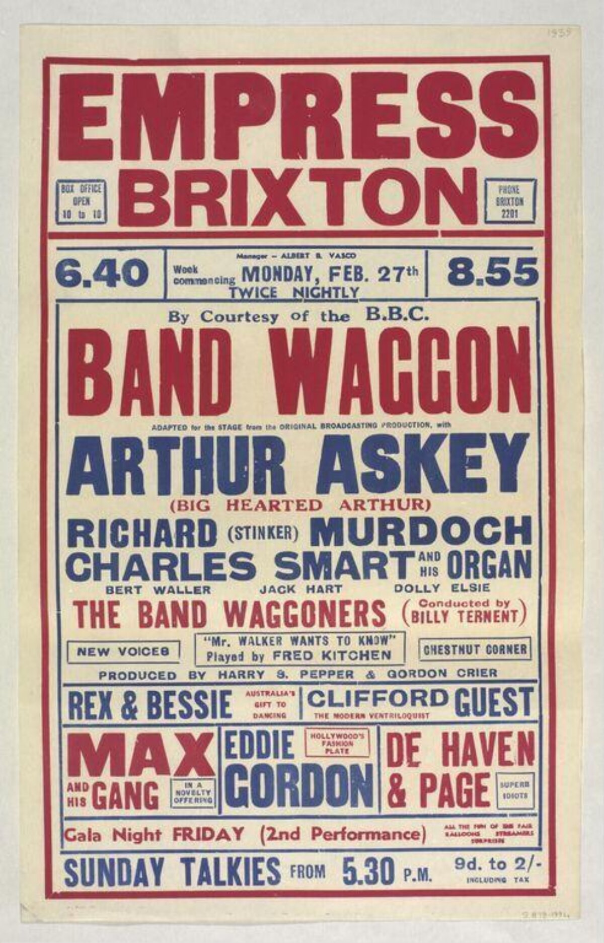 Vintage Empress Brixton Theatre Poster