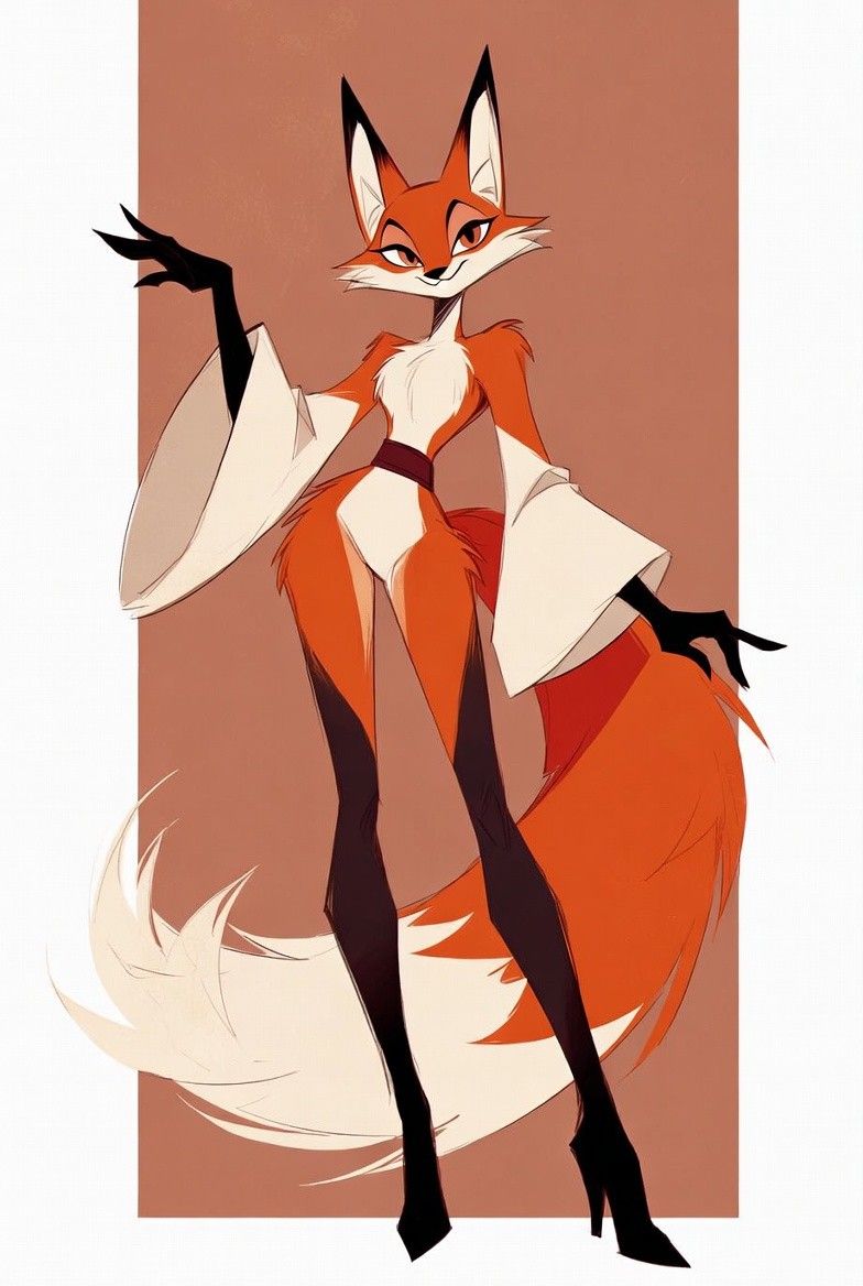 Anthropomorphic Red Fox Character