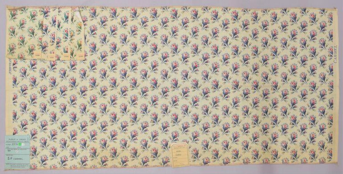 Vintage Floral Print Fabric Sample