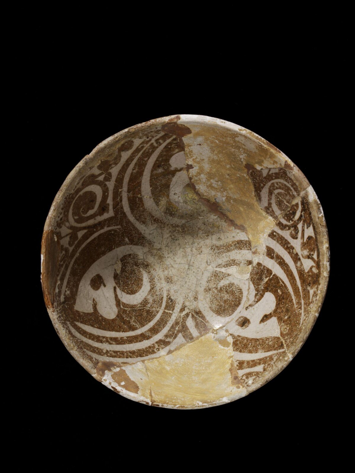 Restored Ancient Patterned Ceramic Bowl