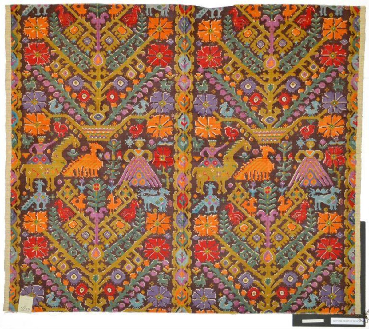 Traditional Folk Pattern Woven Rug