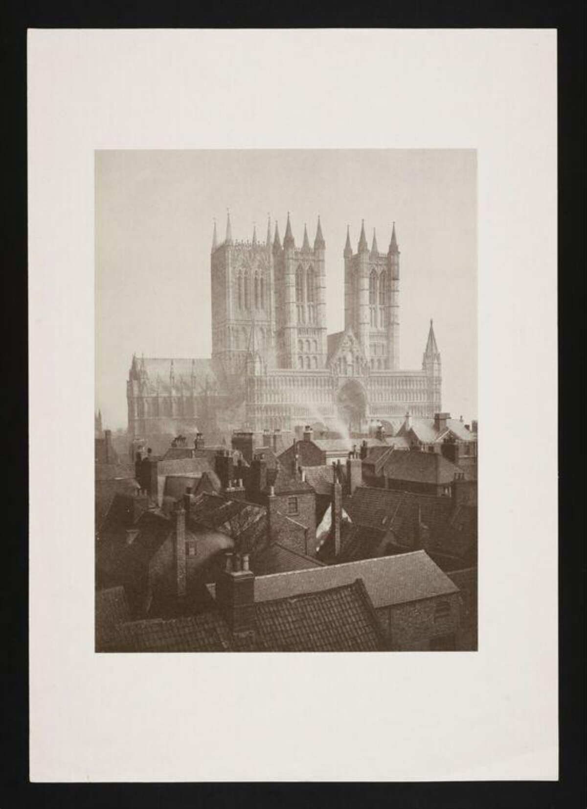 Lincoln Cathedral Over Town Rooftops