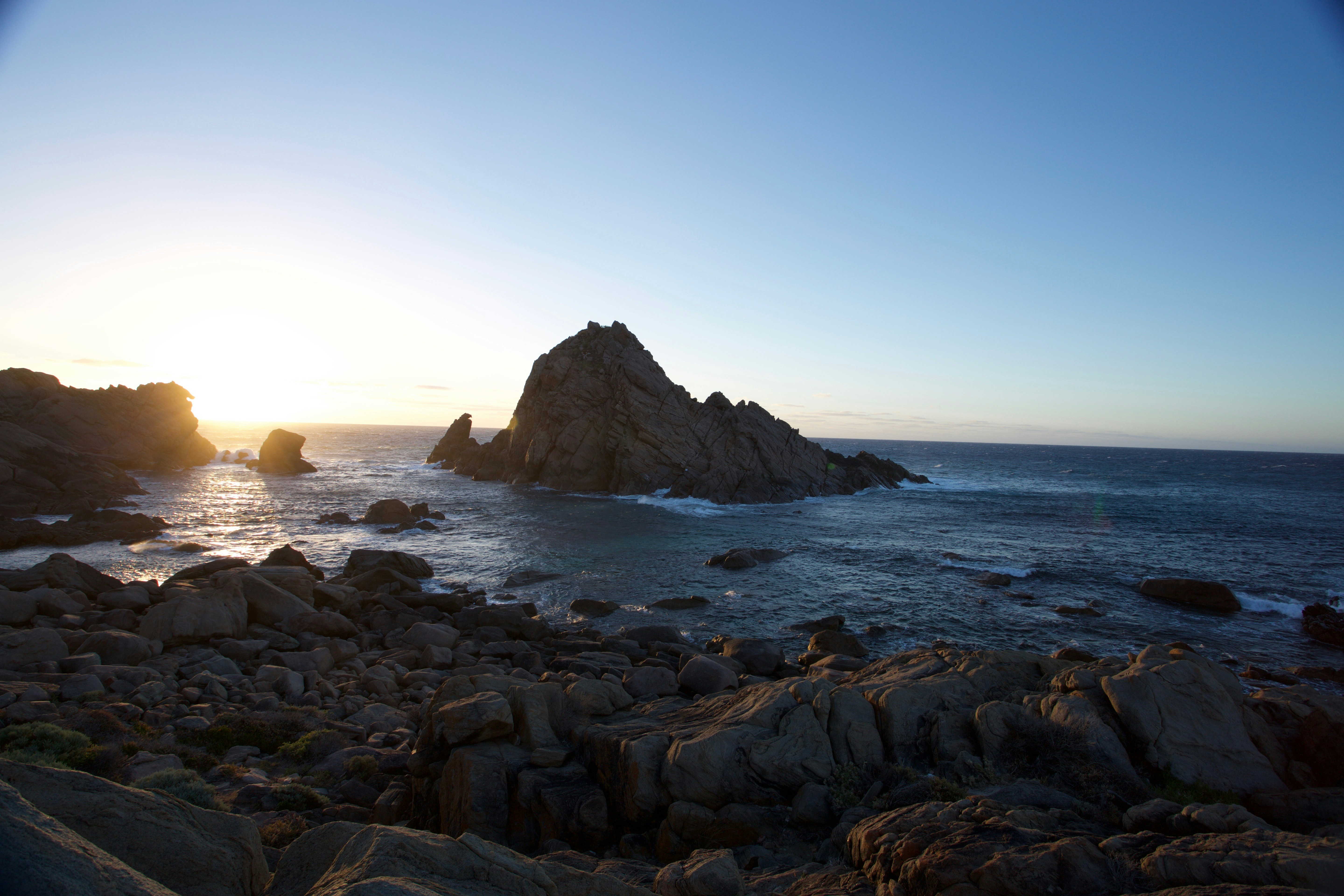 Rocky Coast Sunset View