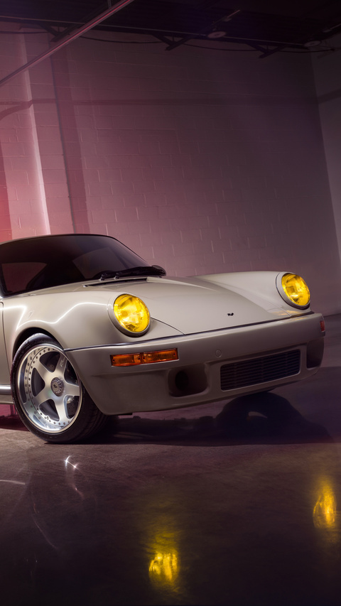 Vintage Silver Porsche Sports Car