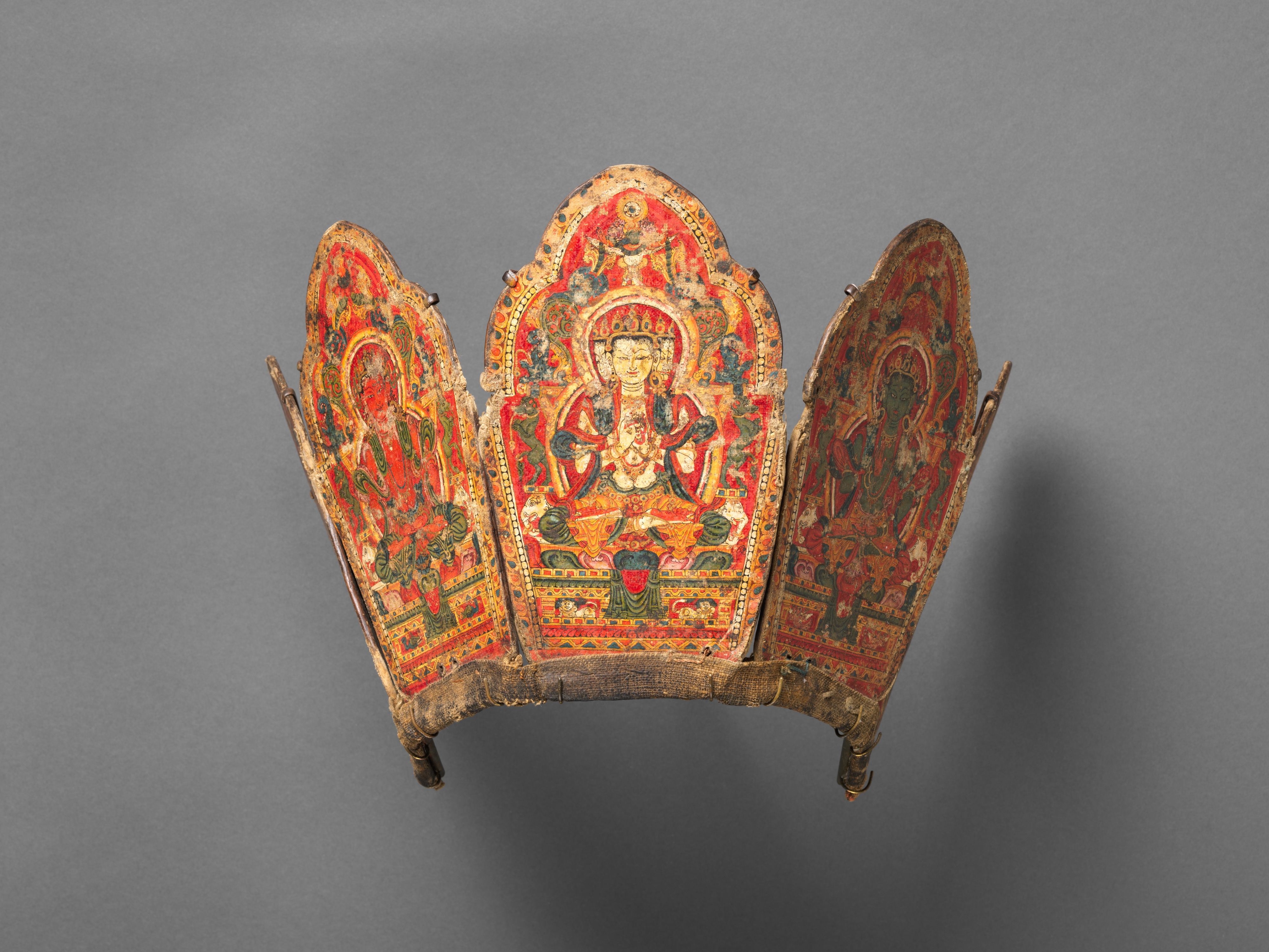 Ancient Tibetan Painted Ritual Crown