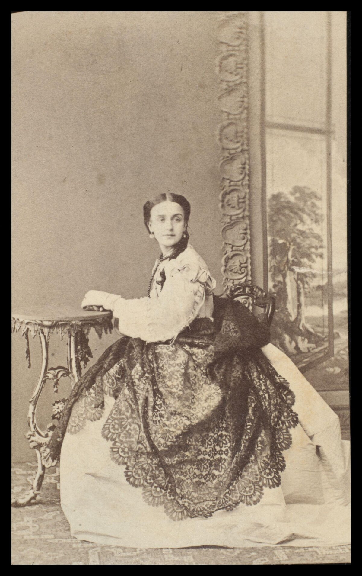 Vintage Seated Woman Studio Portrait