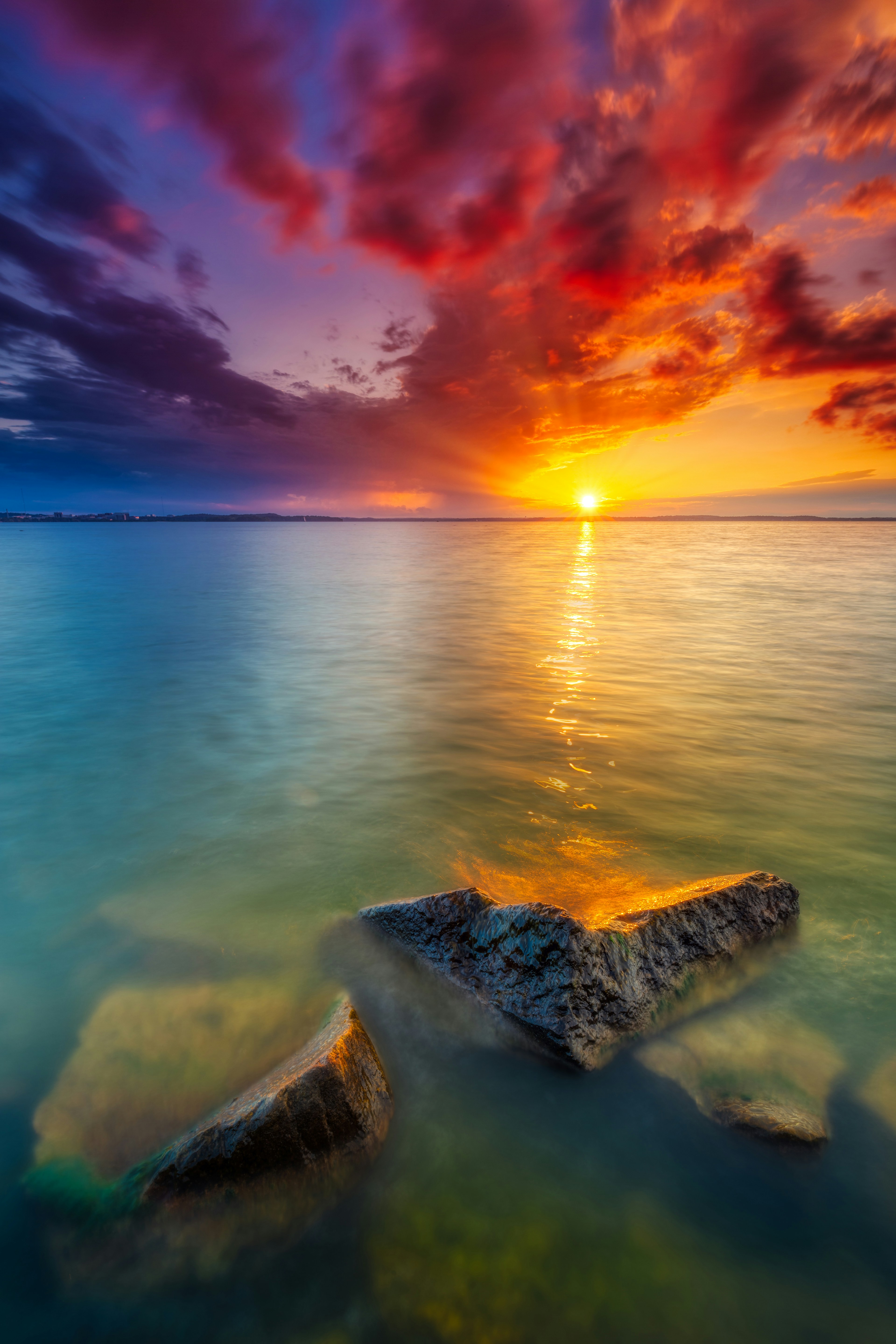 Sunset Over Calm Water