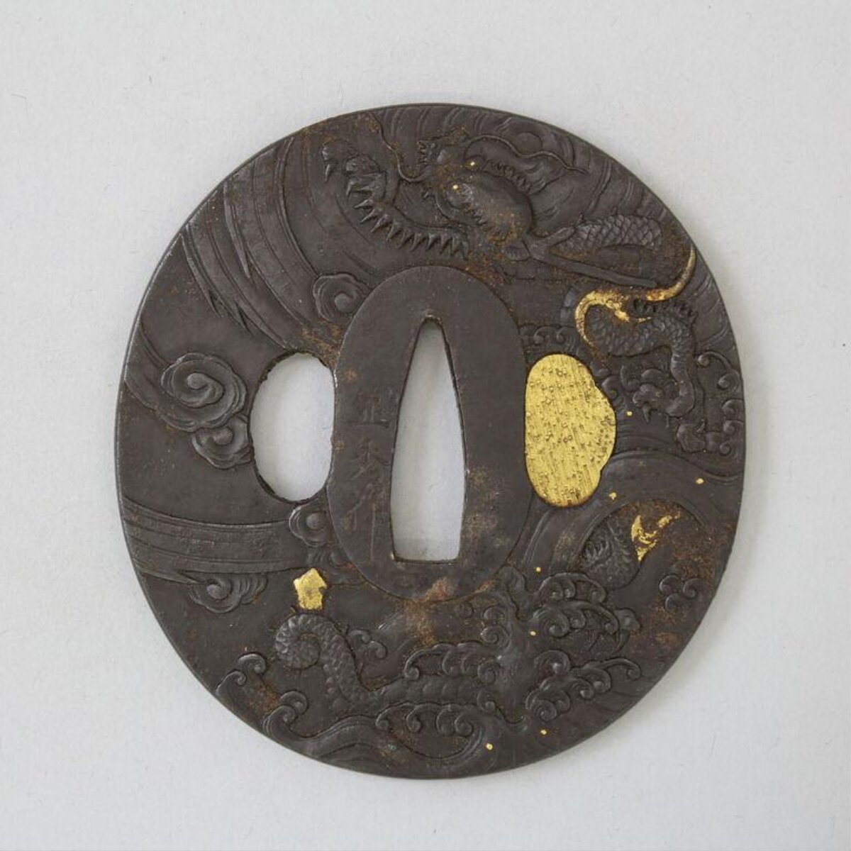 Iron Dragon Carved Sword Tsuba