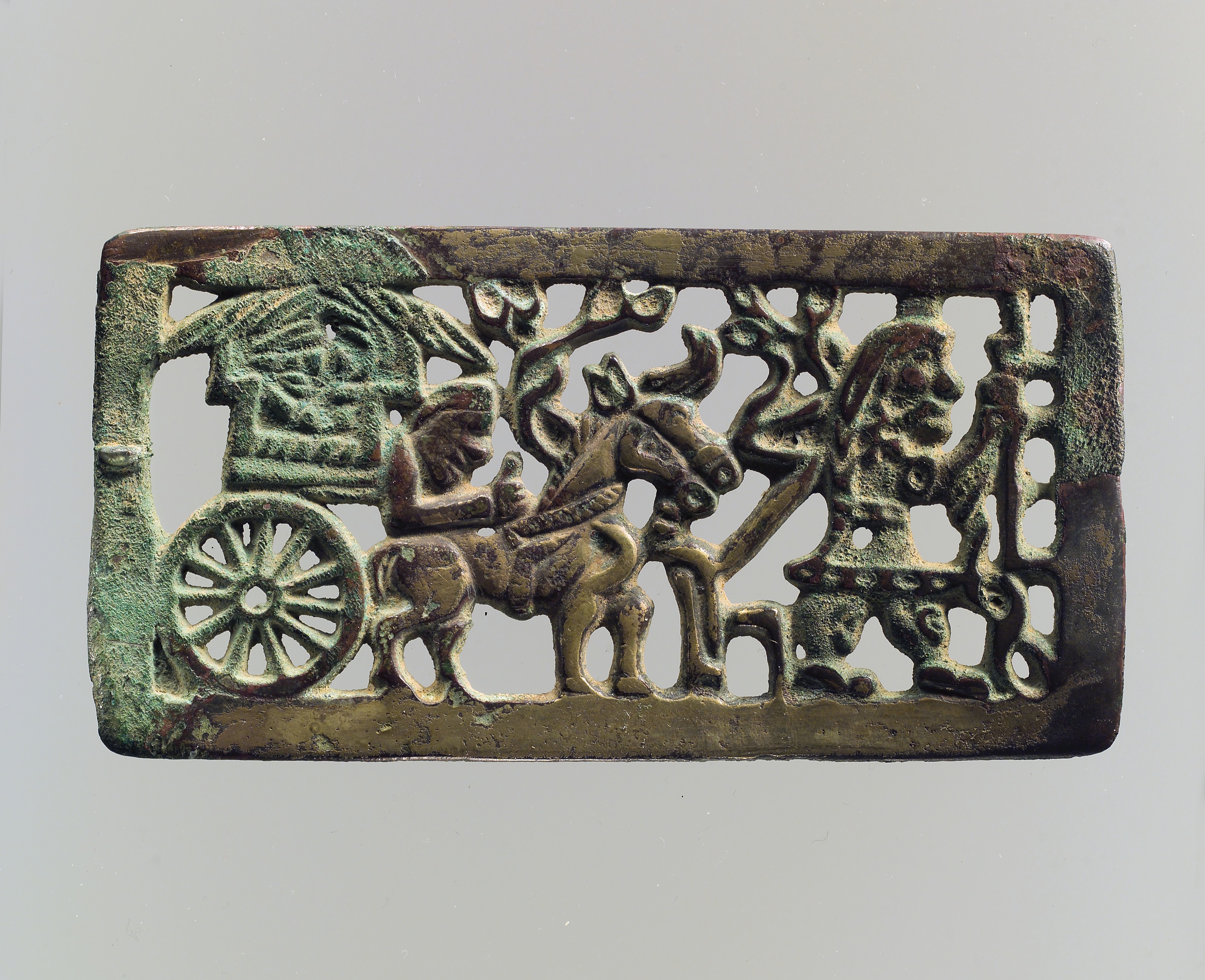 Ancient Bronze Openwork Carriage Plaque
