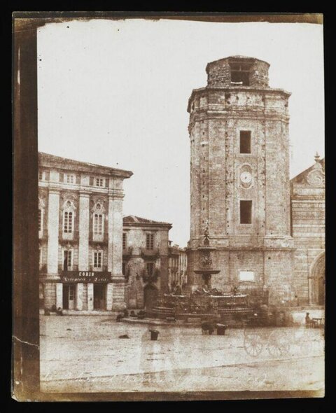 Vintage Town Square with Clock Tower