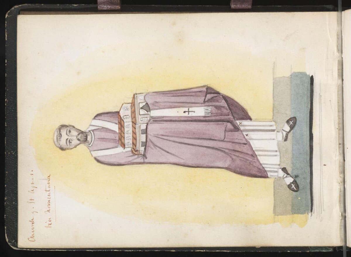 Watercolor of Clergyman in Liturgical Vestments