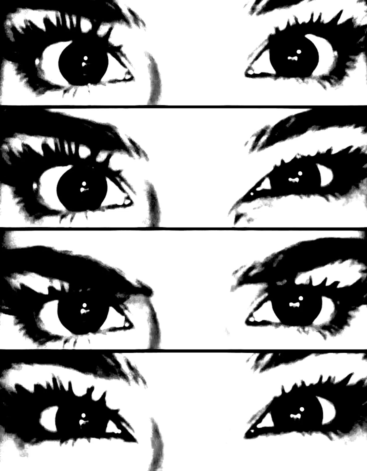 Four Panels of Manga Eyes