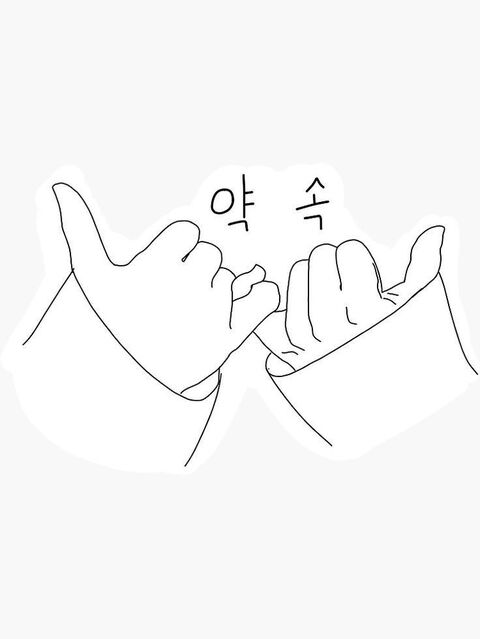 Pinky Promise Hand Gesture Line Drawing