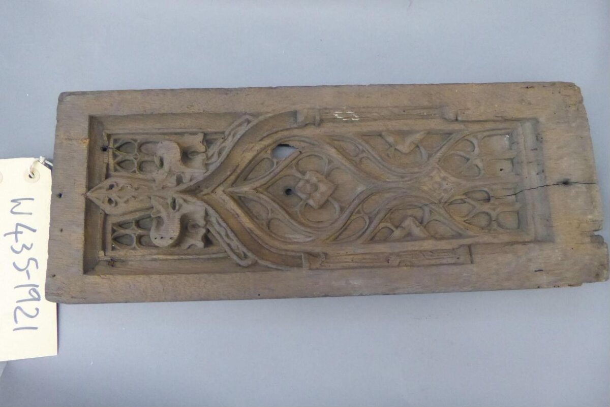 Gothic Carved Antique Wooden Panel