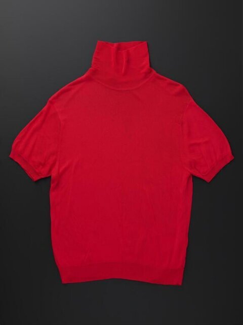 Red Short Sleeve Turtleneck Sweater