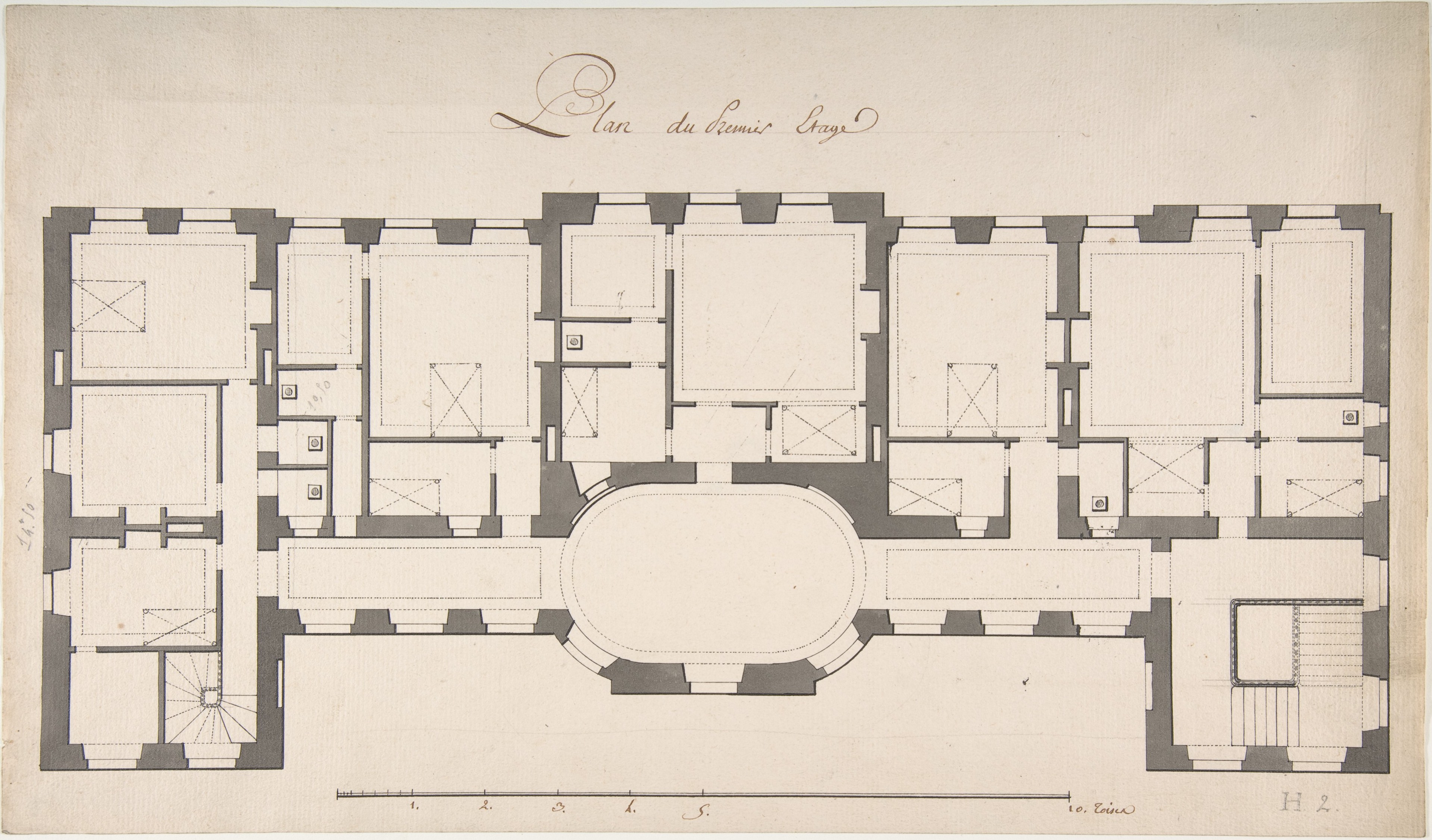 Hand-Drawn First Floor Architectural Plan