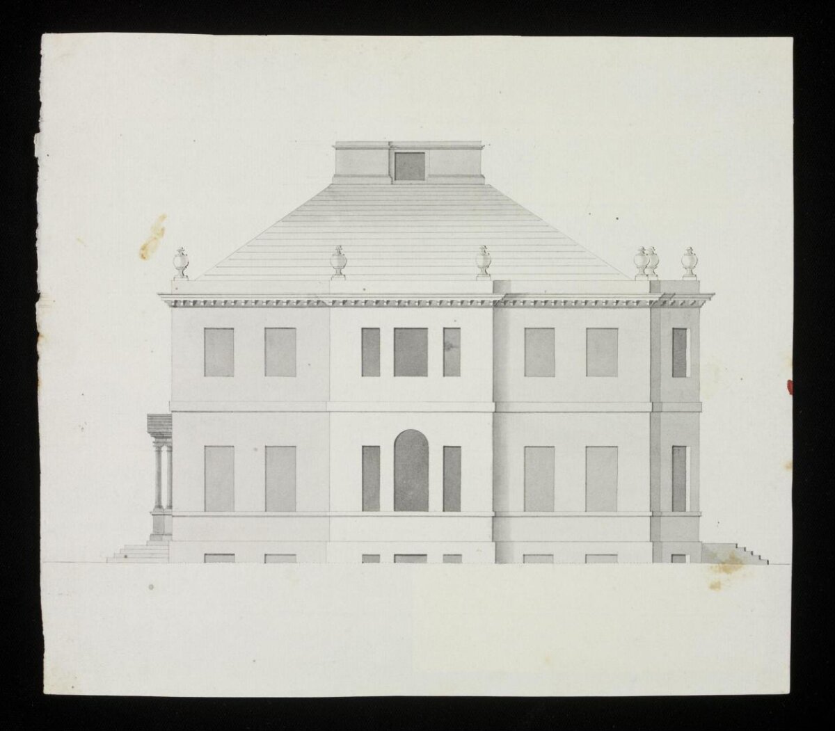 Neoclassical Building Elevation Drawing