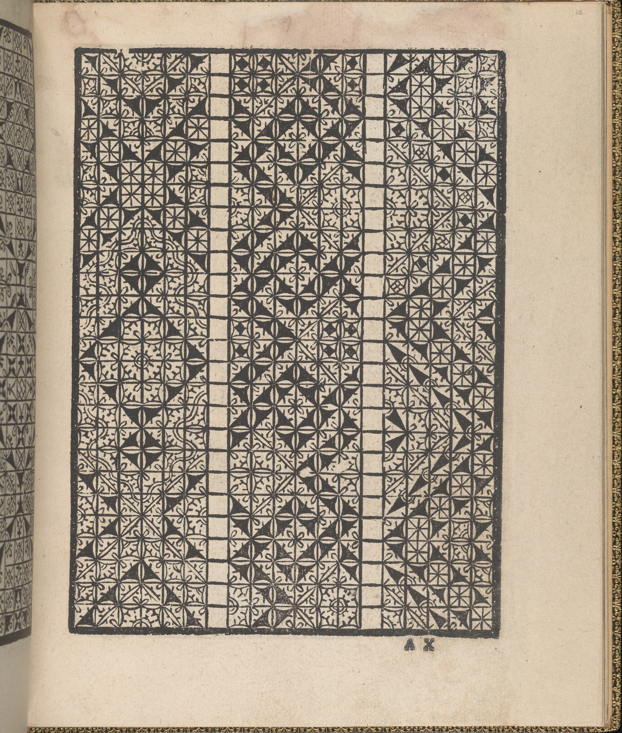 Antique Geometric Pattern Woodcut