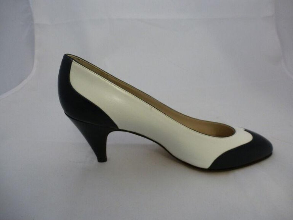 Black and White Two-tone High Heel Pump