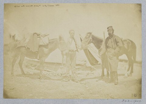 1855 Crimea Officer and Servant With Horses