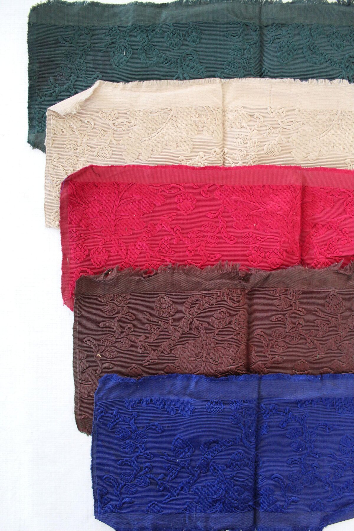 Stacked Floral Pattern Fabric Swatches