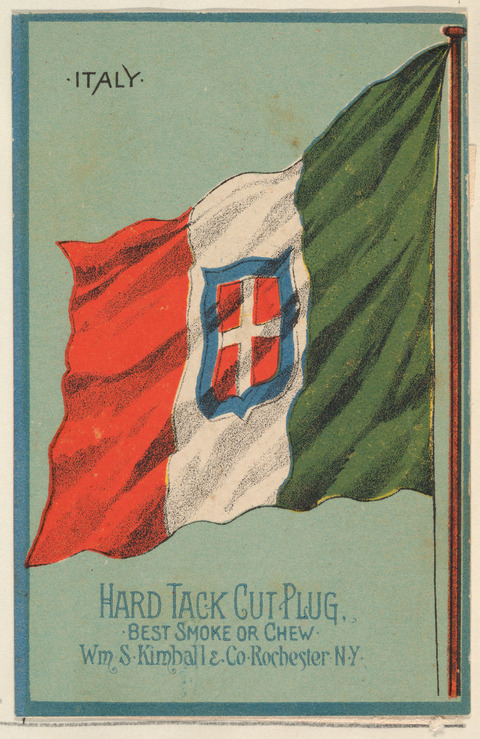 Antique Italy Flag Tobacco Ad Card