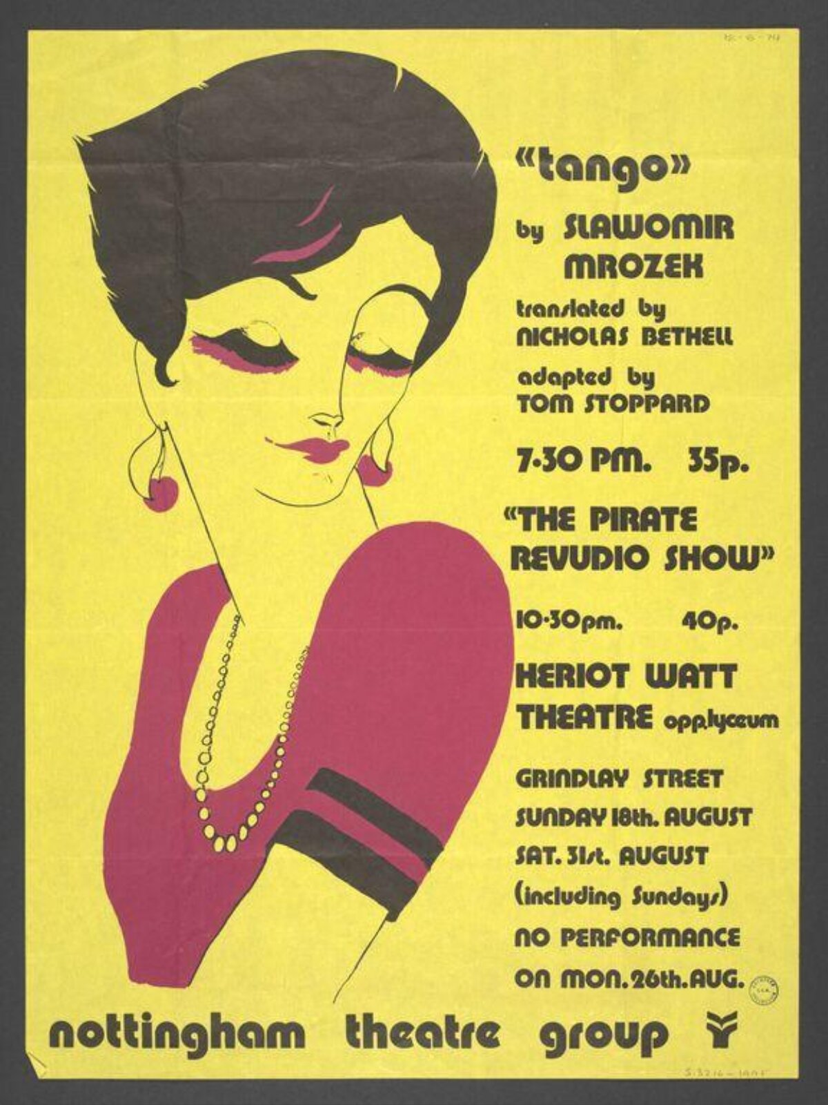 Vintage Nottingham Theatre Group Play Poster