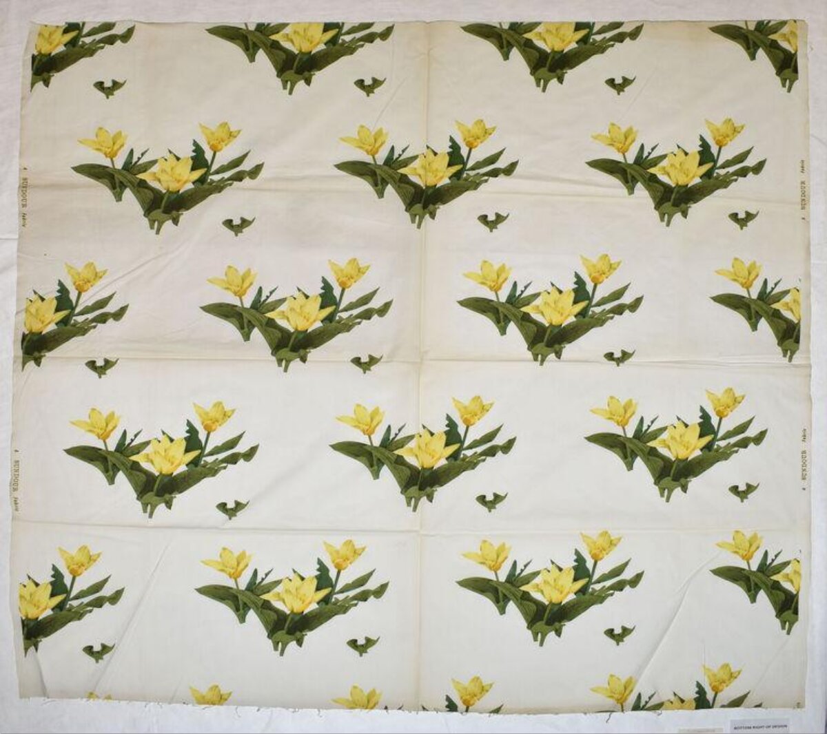 Yellow Tulip Pattern Print Fabric