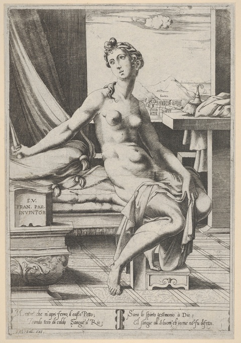 Engraving of Lucretia's Suicide