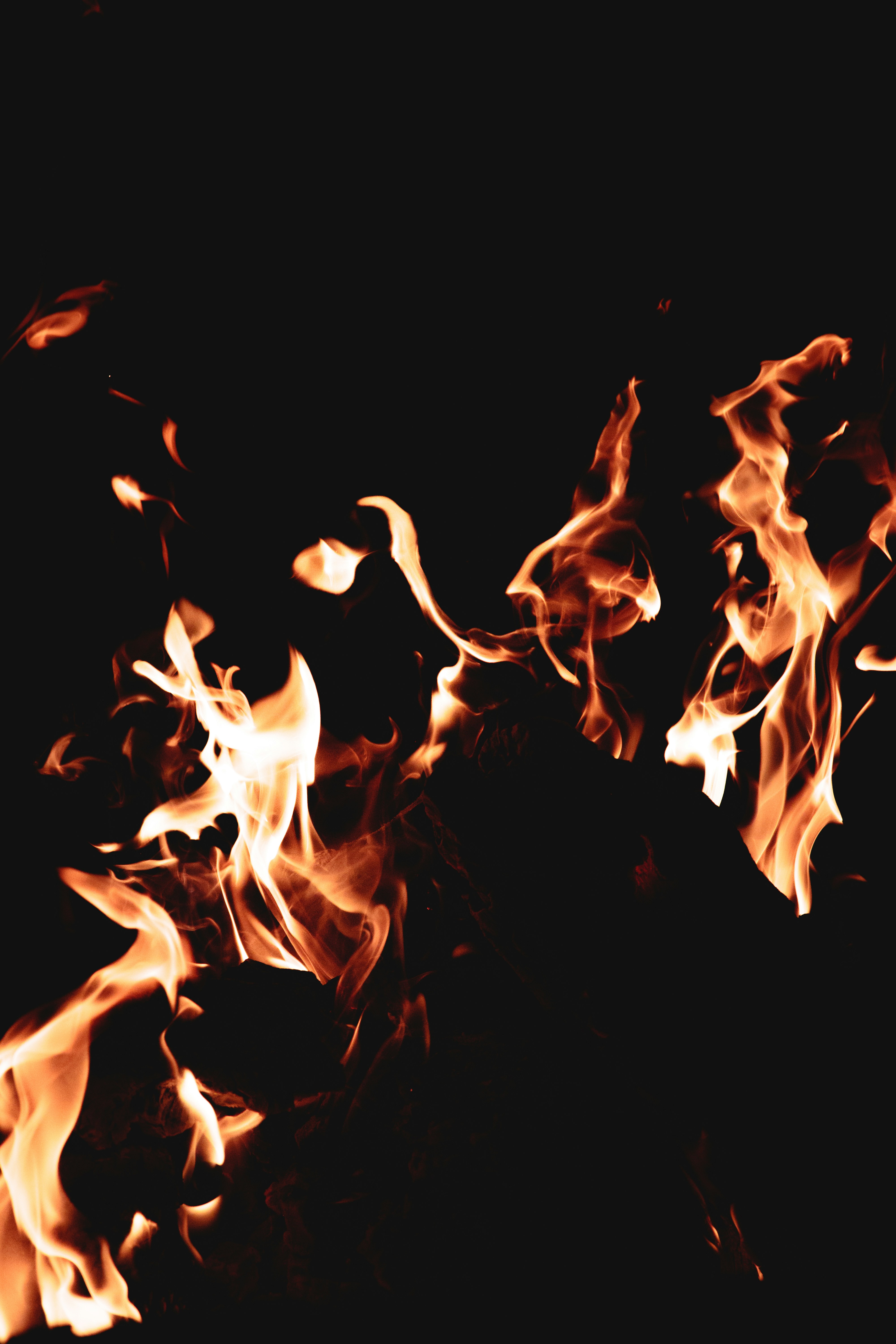 Flames on Black Background