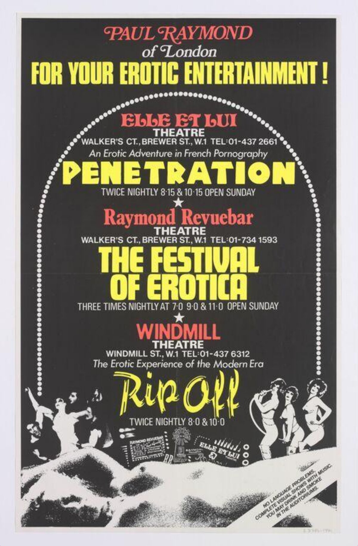 Vintage London Erotic Entertainment Poster
