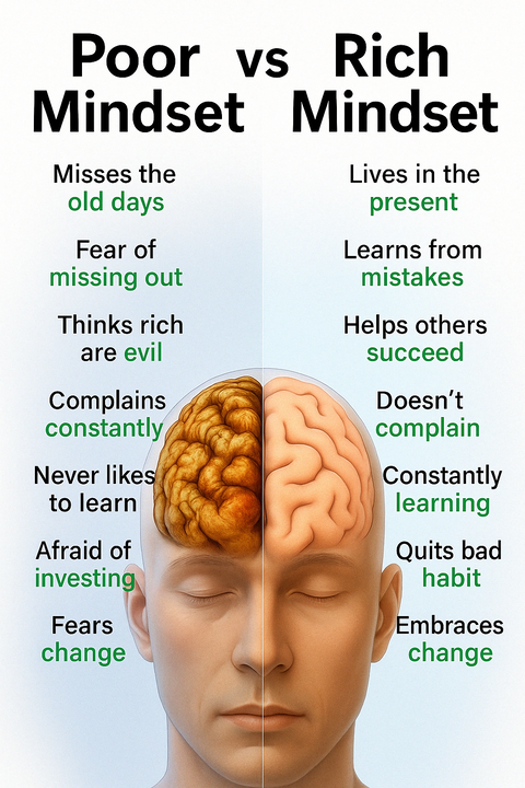 Poor vs Rich Mindset Comparison