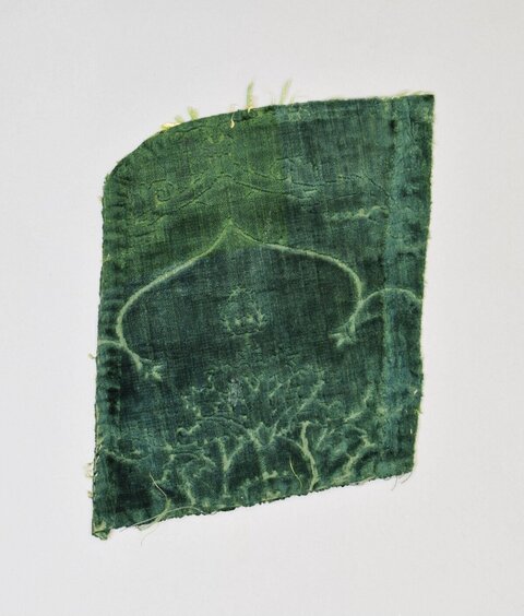 Fragment of Green Antique Velvet Textile