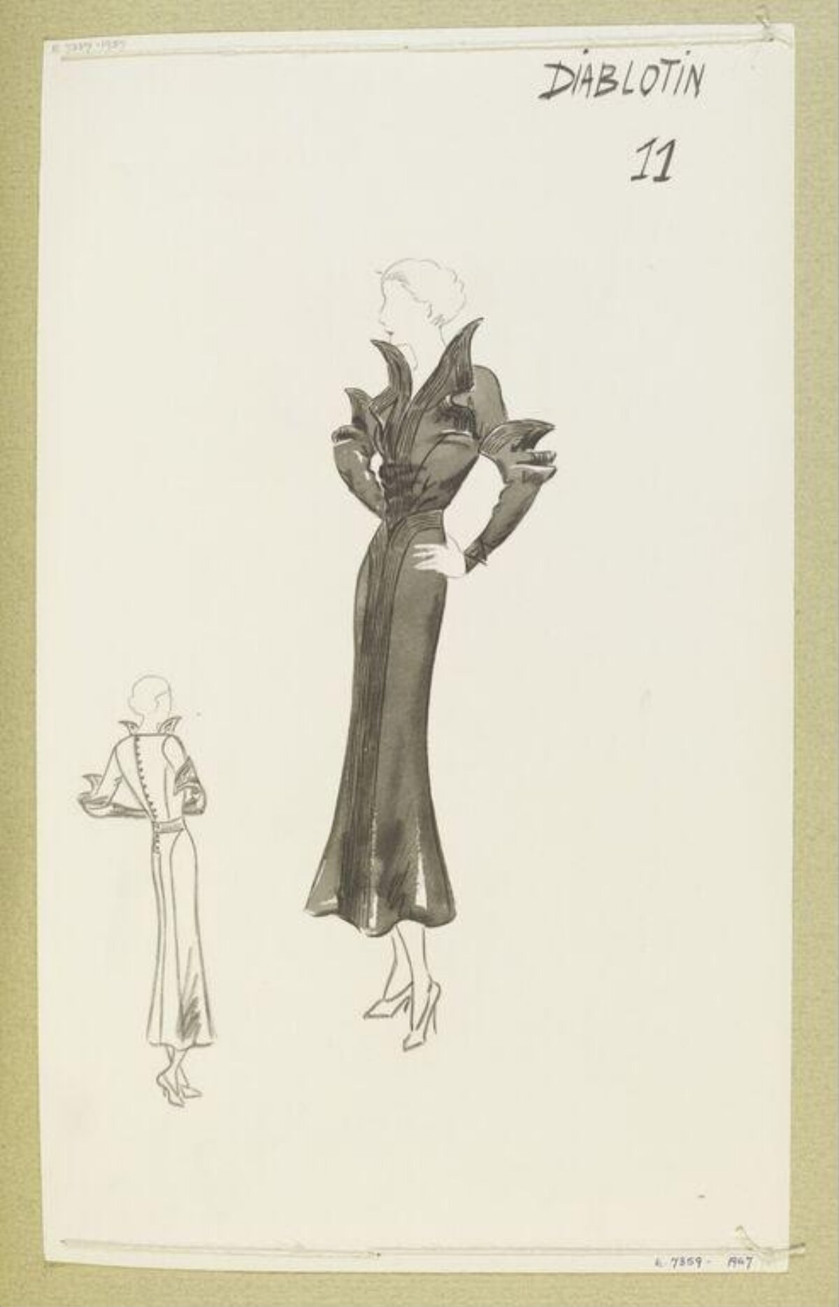 Vintage Diablotin Gown Fashion Sketch