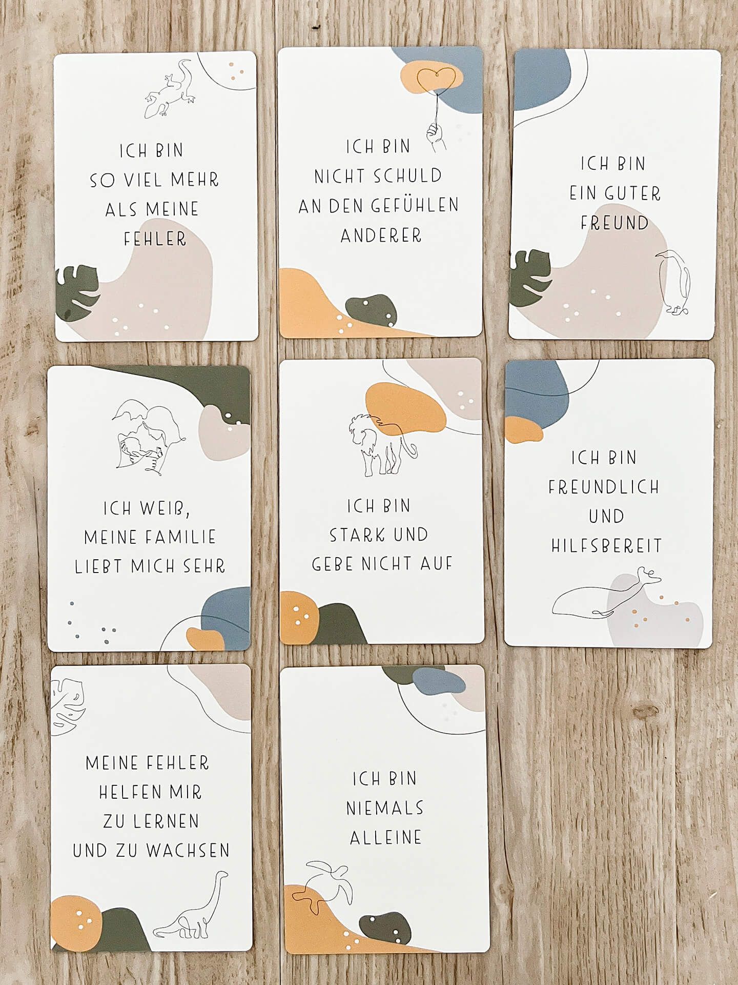 German Positive Affirmation Cards