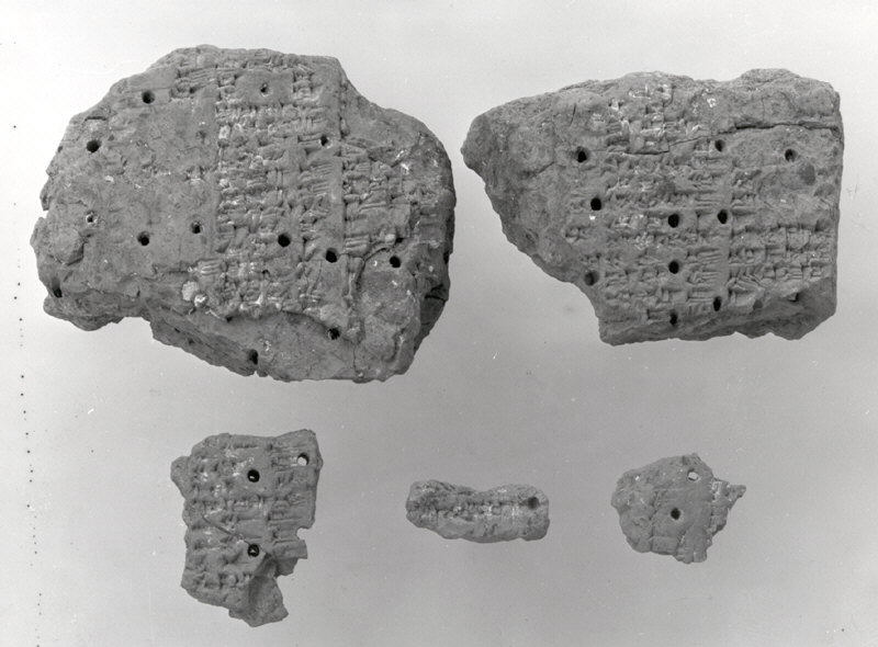 Fragments of Ancient Cuneiform Clay Tablets