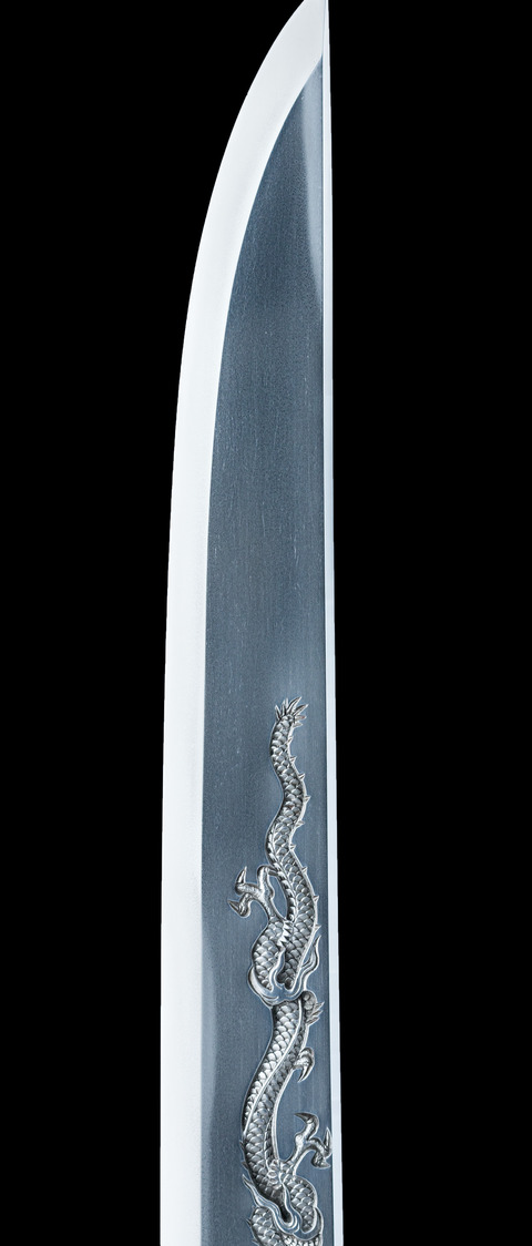 Engraved Dragon Katana Blade