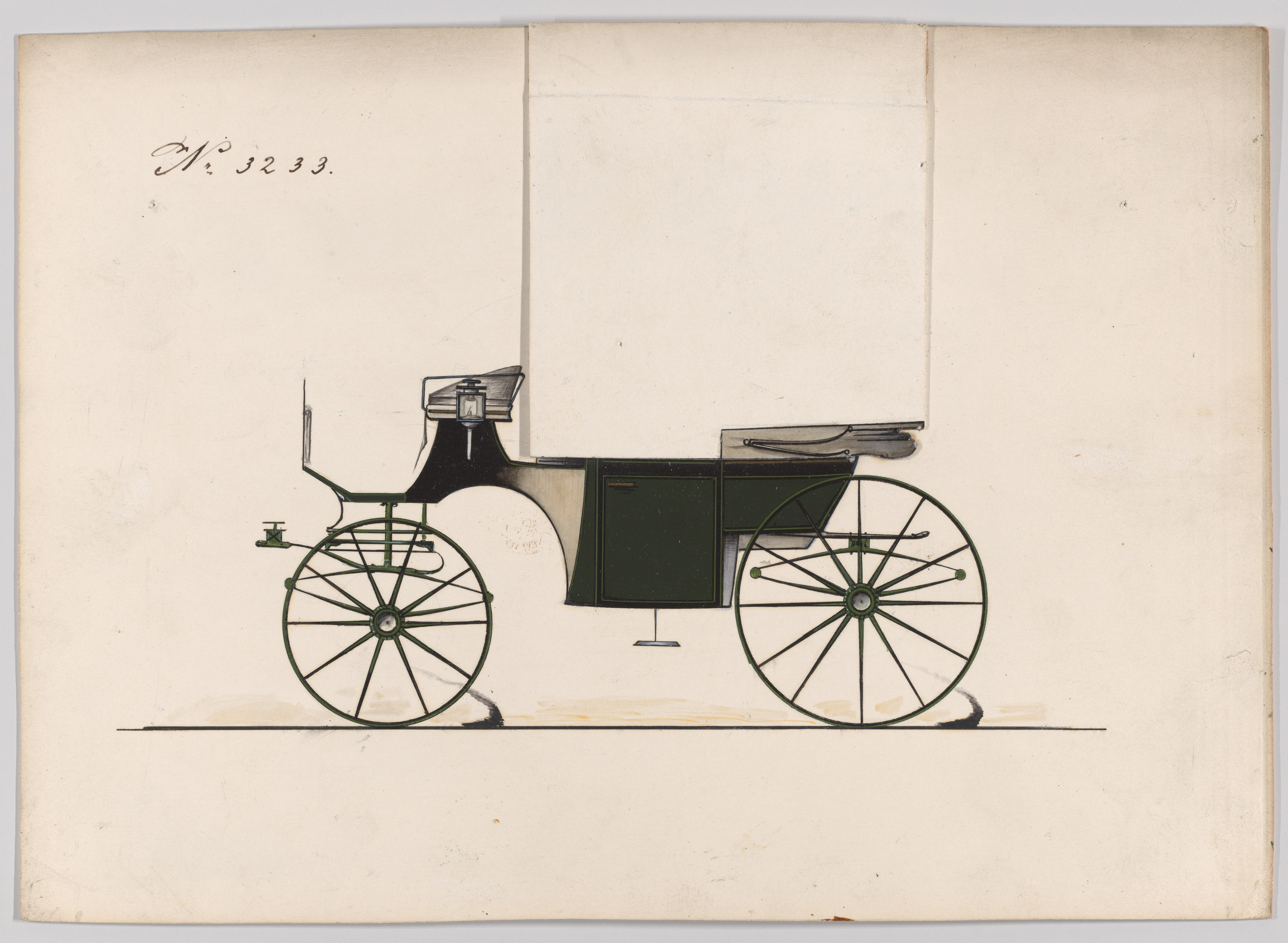 Design Sketch of Antique Horse-drawn Carriage